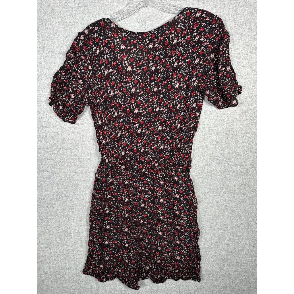 Vintage Lucky Brand Small Dress Floral Y2K Grunge Vneck Short Sleeve Boho Sun - Image 3