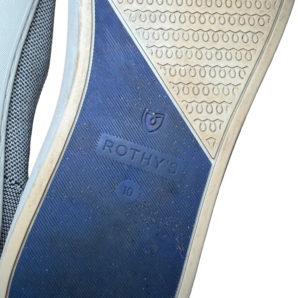 Rothy's The RS01 Knit Slip On Sneakers Women's Size 10 Black White Blue - Image 12