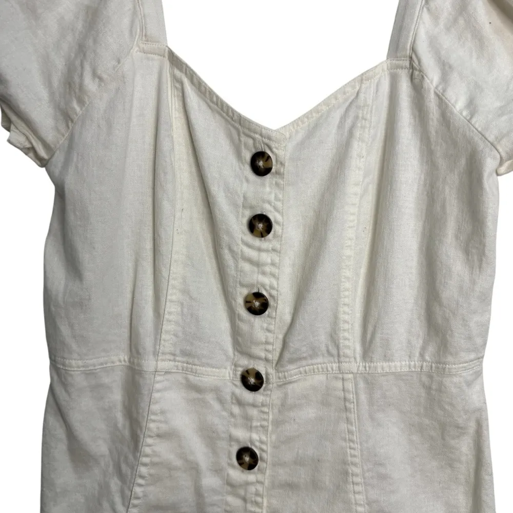 Madewell Linen Cotton Puff Sleeve Mini Dress - Image 6
