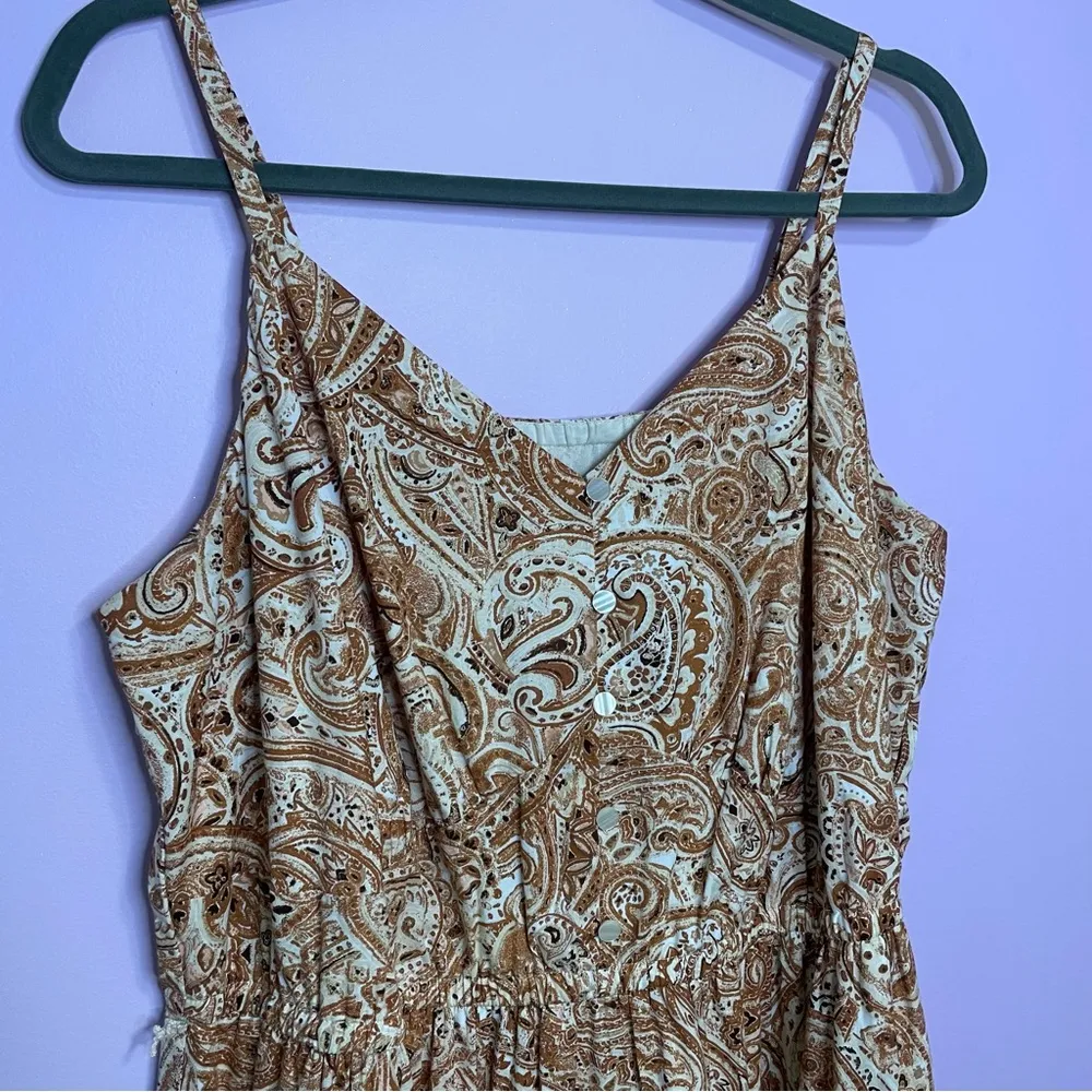 Lane Bryant Tiered Maxi Dress Windmark Paisley Button Down Tank Cotton Size 18 - Image 3