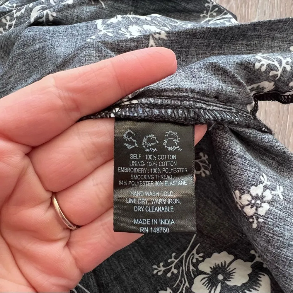 SEA New York alessia‎ floral smocked mini dress Navy Blue Women’s Size S - Image 7