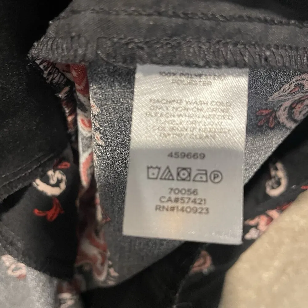 Loft Shorts Womens 10 Large Paisley Four Inch Black Red Mid Rise Casual Pockets - Image 4