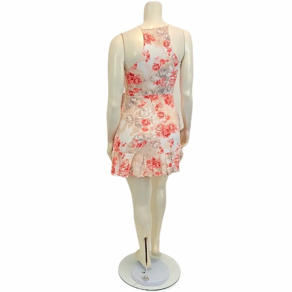 LOVE FIRE FLORAL Pink Dress Sz Large - Image 4