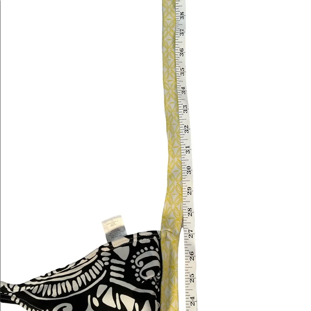 Bikini Top only Yellow Black White Double Tie, Around Neck and Back M - Image 5