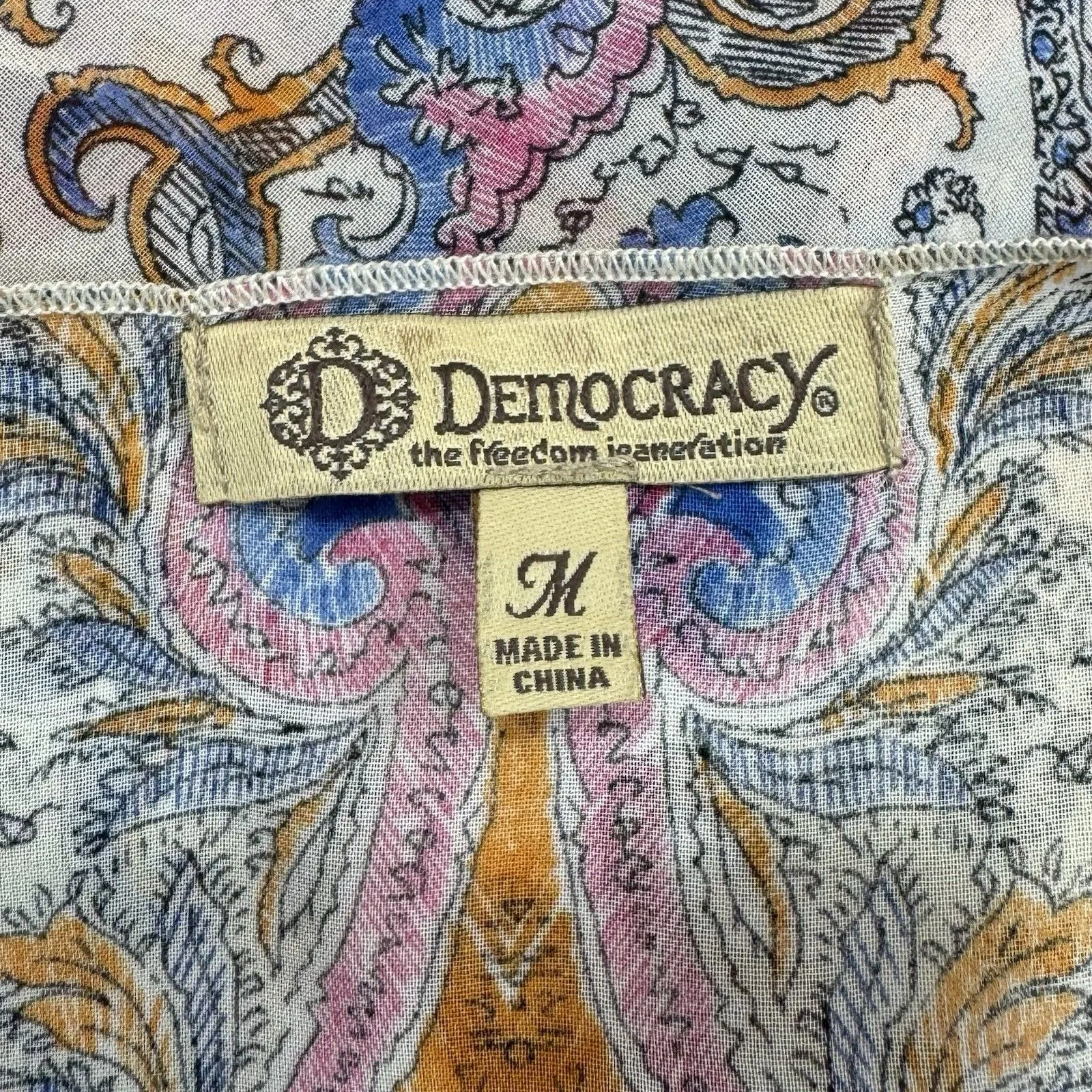 Democracy Womens Paisley Sheer Kimono Coverup Size M Festival Boho Hippie Fairy - Image 7