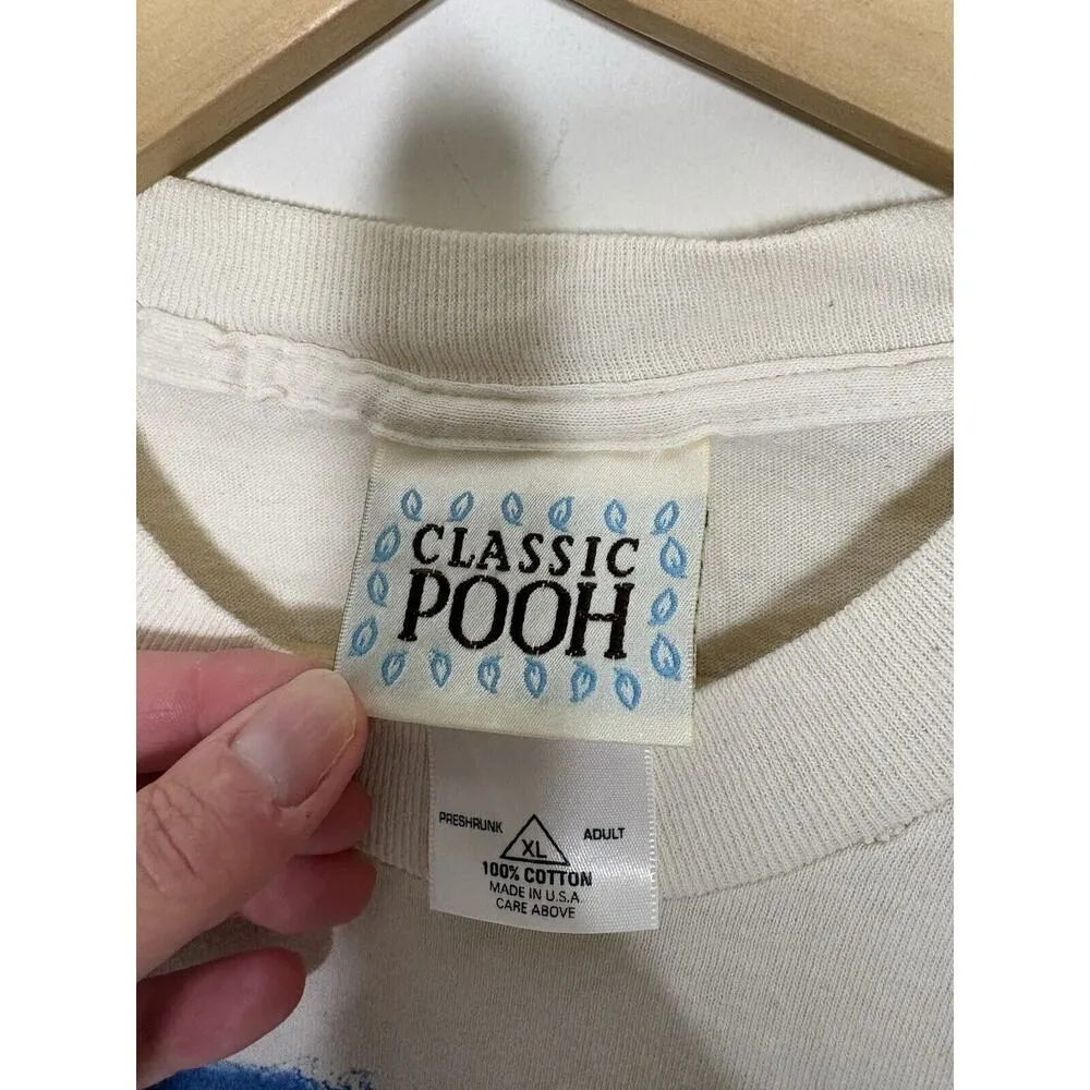 Vintage Disney Classic Winnie The Pooh Shirt Short Sleeve Christmas USA Made - Image 4