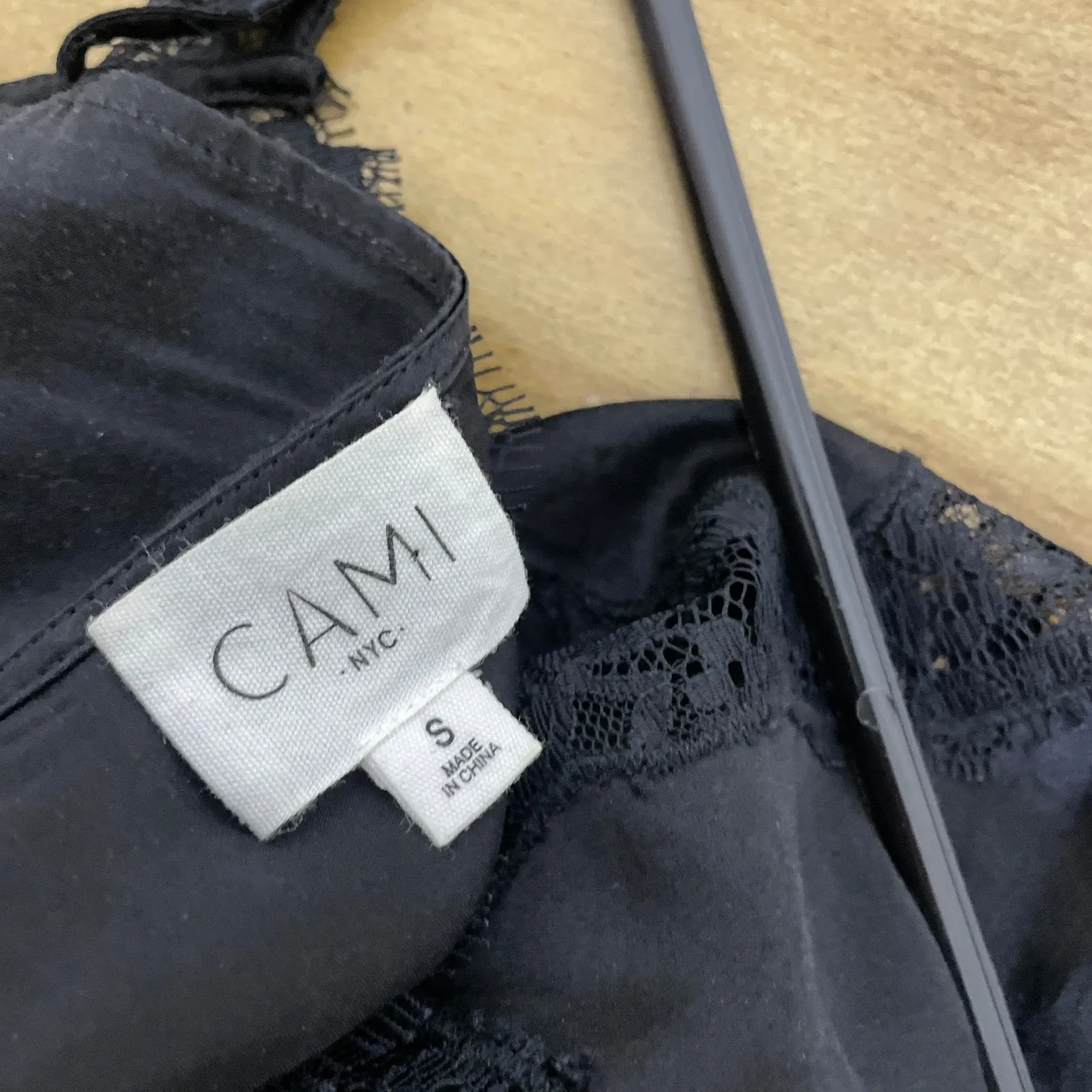 Cami NYC Silk Bodysuit Womens Small Black Lace Top Straps One Piece Sheer - Image 9