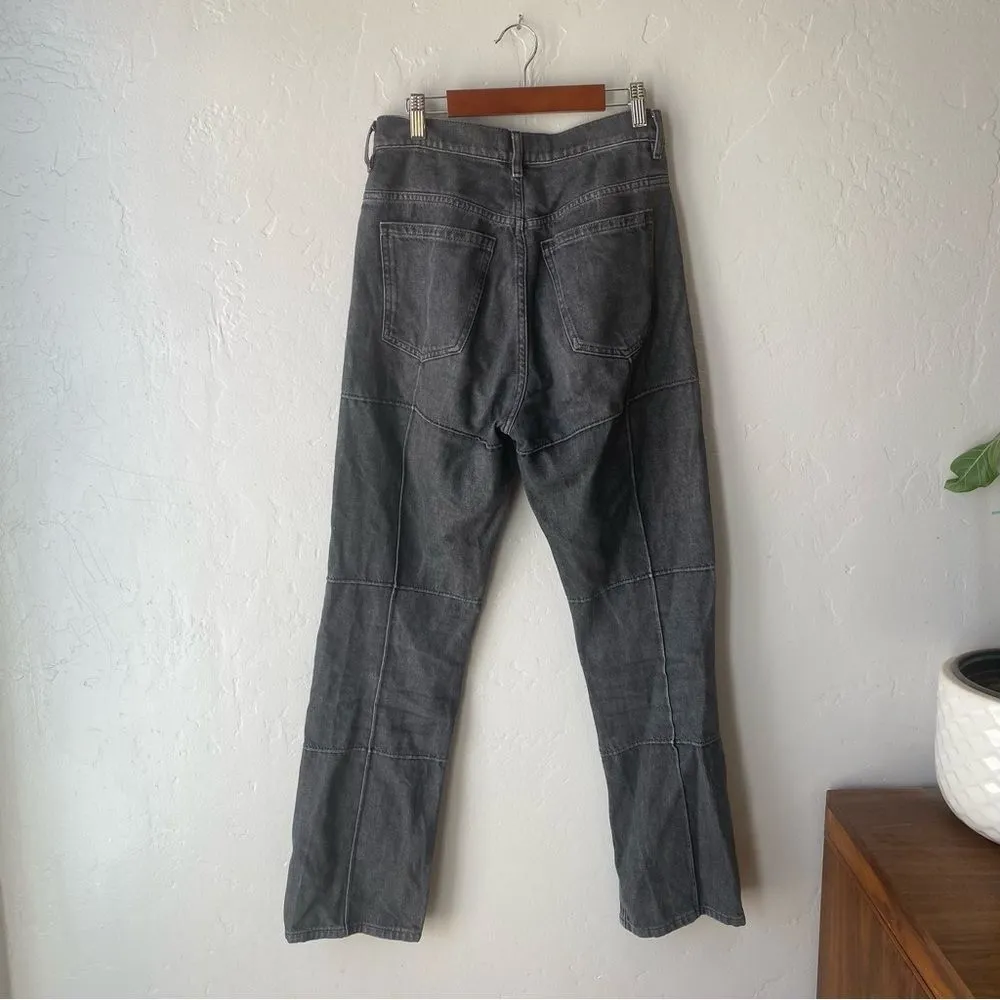 & Other Stories Crawford High Waisted Straight Leg Patchwork Jeans Washed Black - Image 6