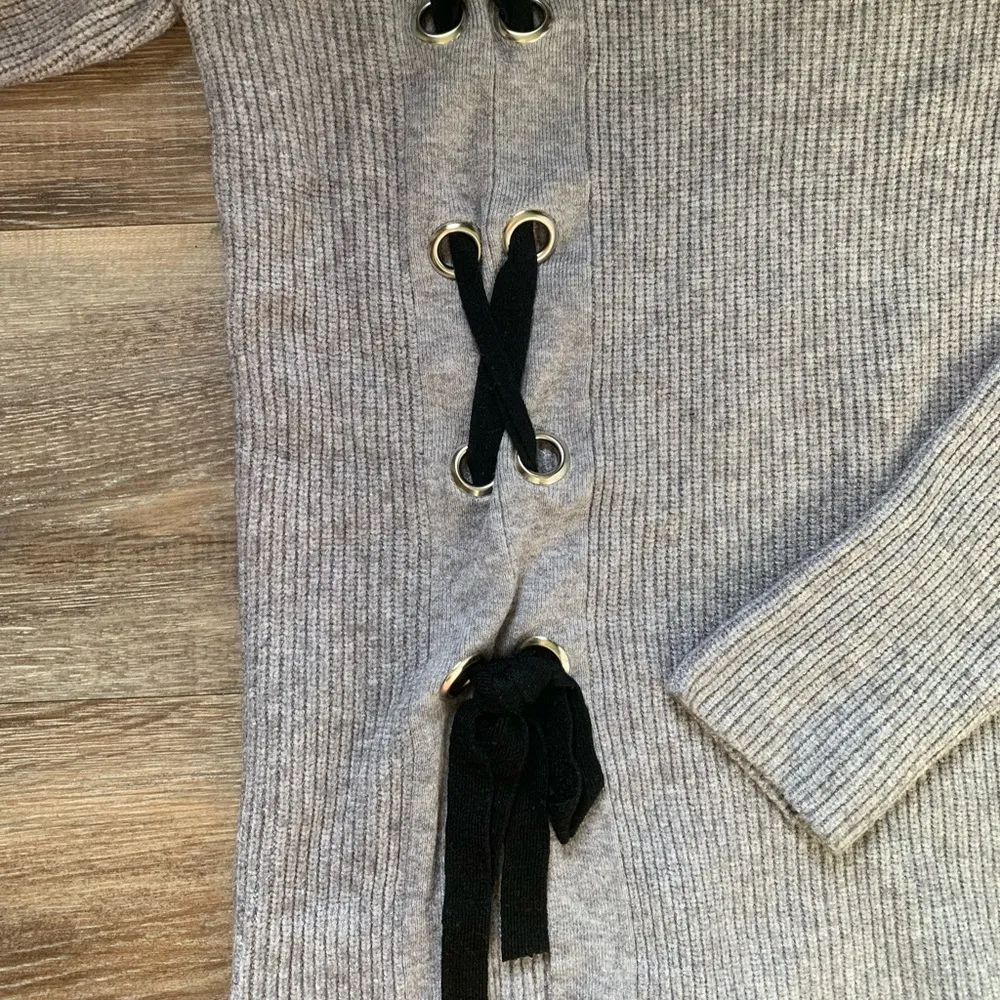 Maude Vivante Gray Tie Up Sweater S - Image 3