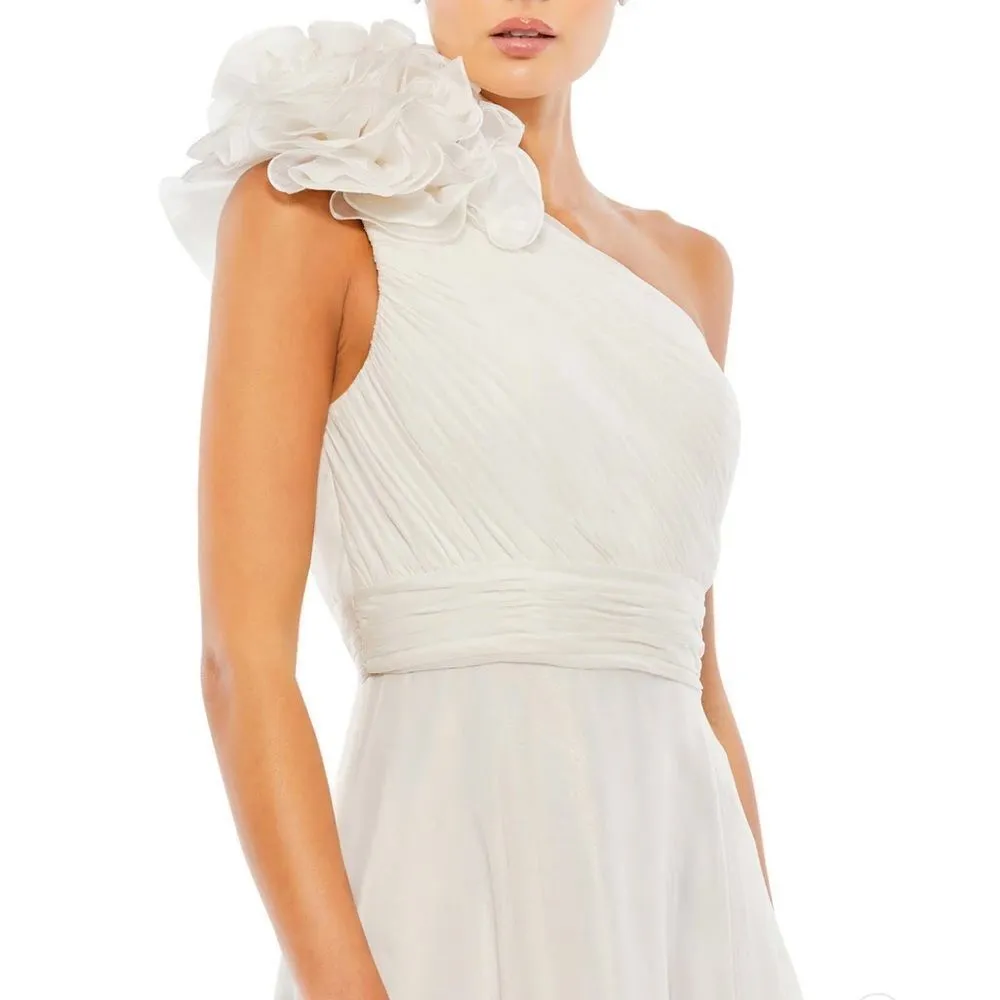 NWT Mac Duggal ROSETTE ONE SHOULDER TEA LENGTH DRESS - Image 4