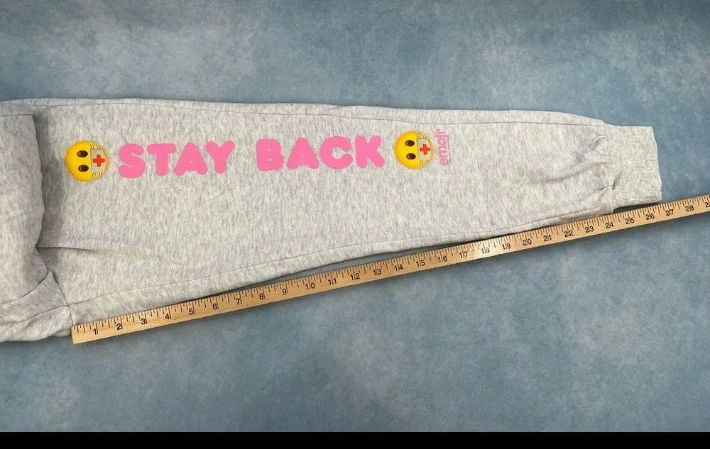 STAY BACK Emoji Sweatpants M Size undefined - Image 7