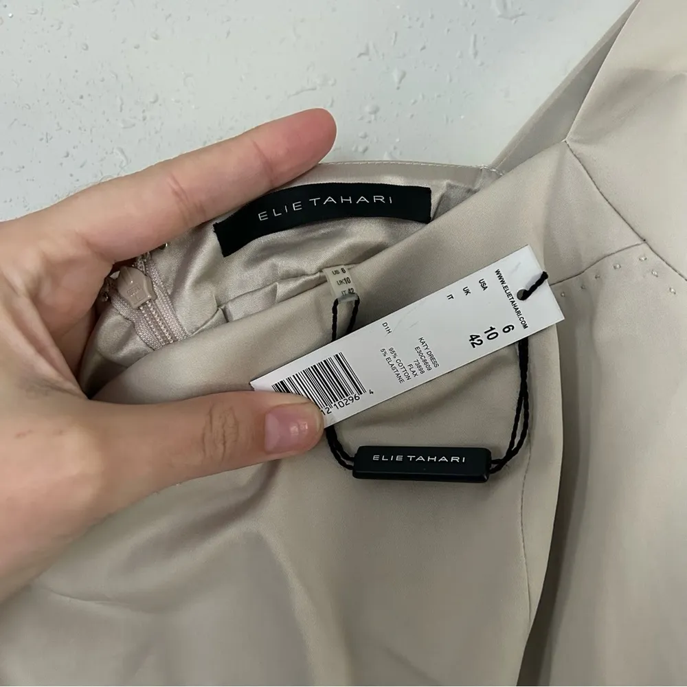 NWT Elie Tahari OffWhite Cream Neutral Sleeveless Katy Dress Mini Size 6 Formal - Image 3