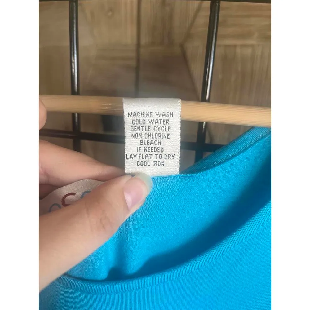 Oso Casuals Womens Tank Top Size 1X Blue Sleeveless Boho - Image 5