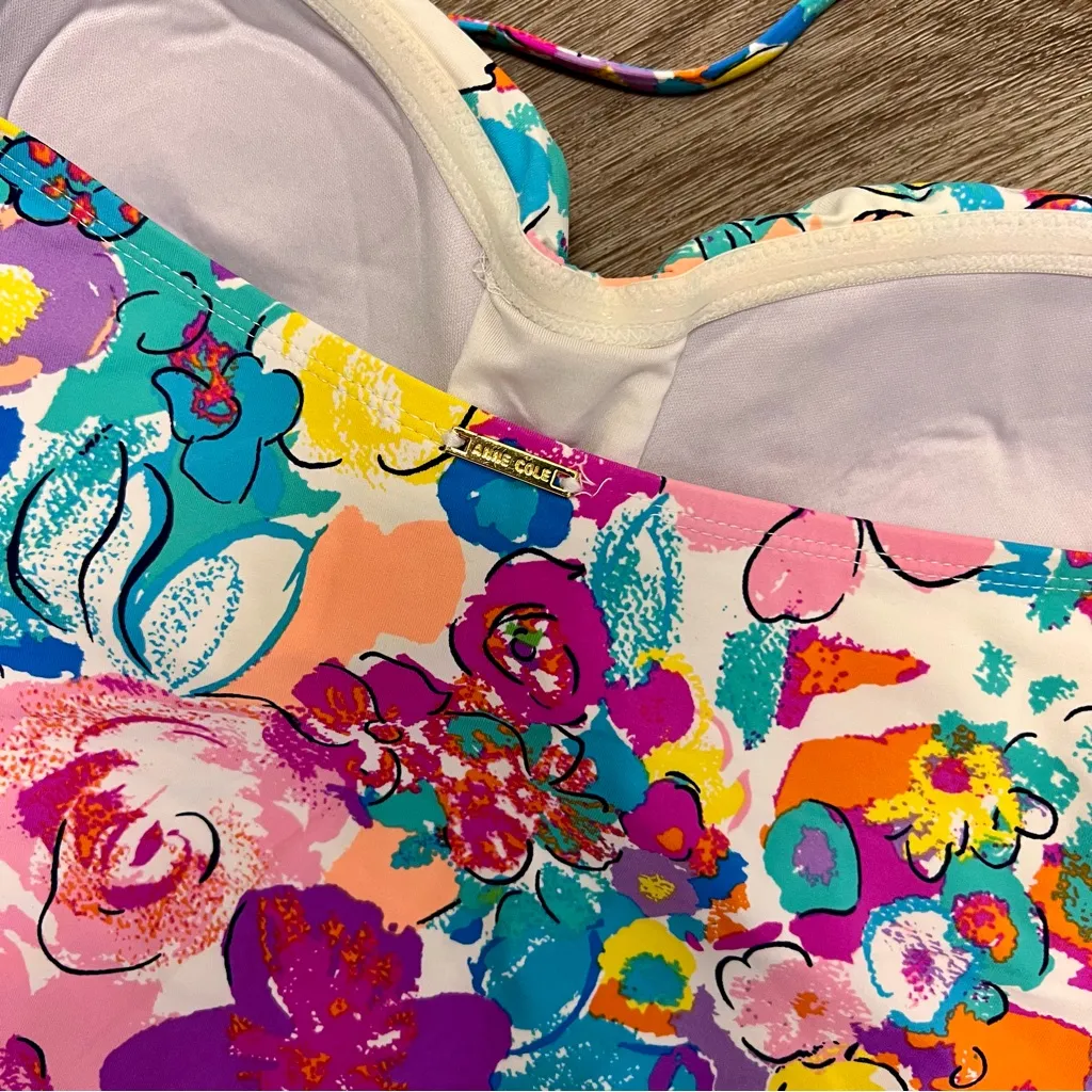 Anne Cole Amalfi Floral Twist Bandeau Swim A2* - Image 4