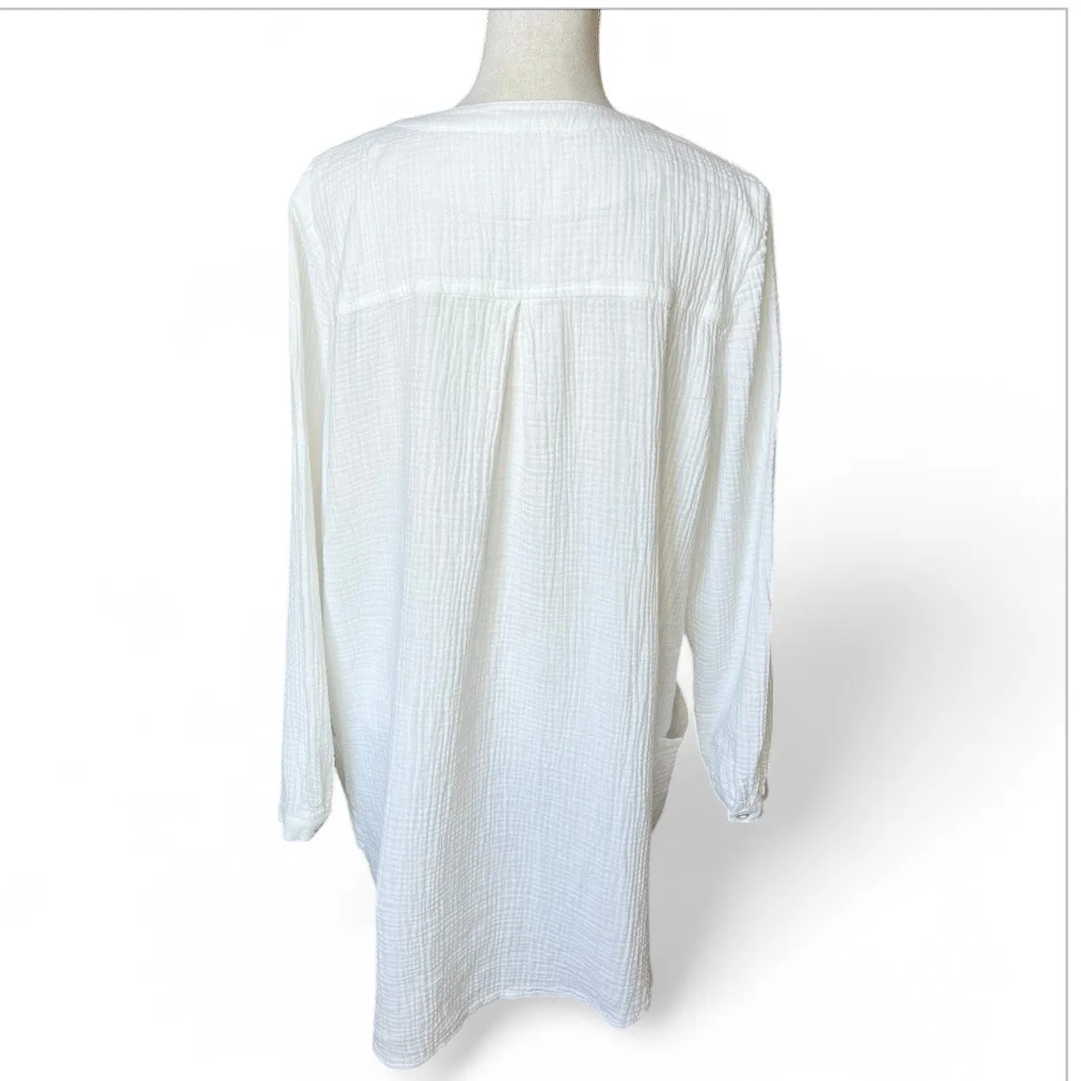 Soft surroundings white long sleeve tunic top minimalist casual scandi girl - Image 5