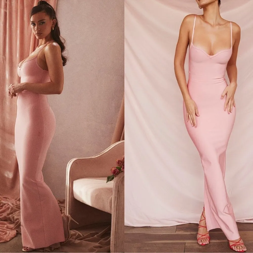 House of CB Fifi Fairy Pink Bandage Maxi Dress sz XL - Image 2