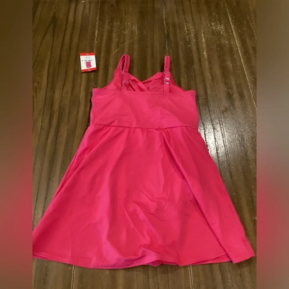 Lands End pink Swim Dress one piece swimsuit size xs nwt - Image 6