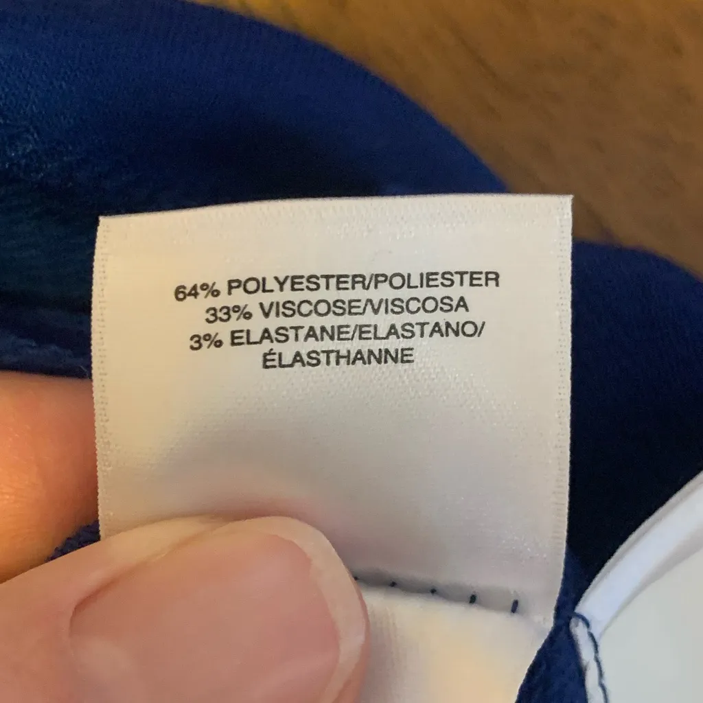 Nine West NWT Top XL Royal Blue Blouse Puff sleeve with Elastic Crewneck - Image 5