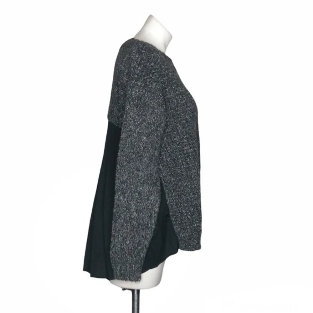 KENSIE Mixed Fabric Marled Knit Chiffon Sweater Chunky Knit Womens Size Medium - Image 3