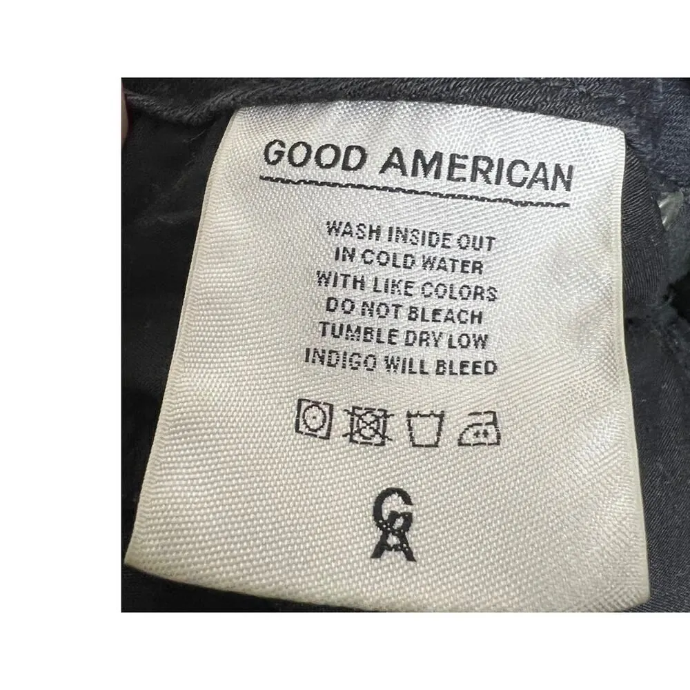 Good American Good Waist Raw Edge Jeans in Black Sz. 10/30 - Image 6