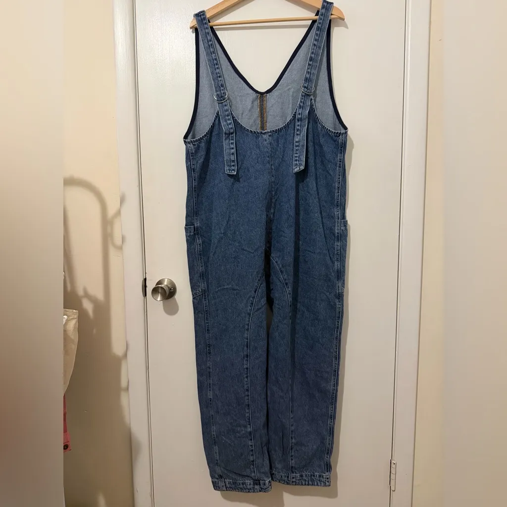 We the free high roller denim jumpsuit overall size L - Image 2