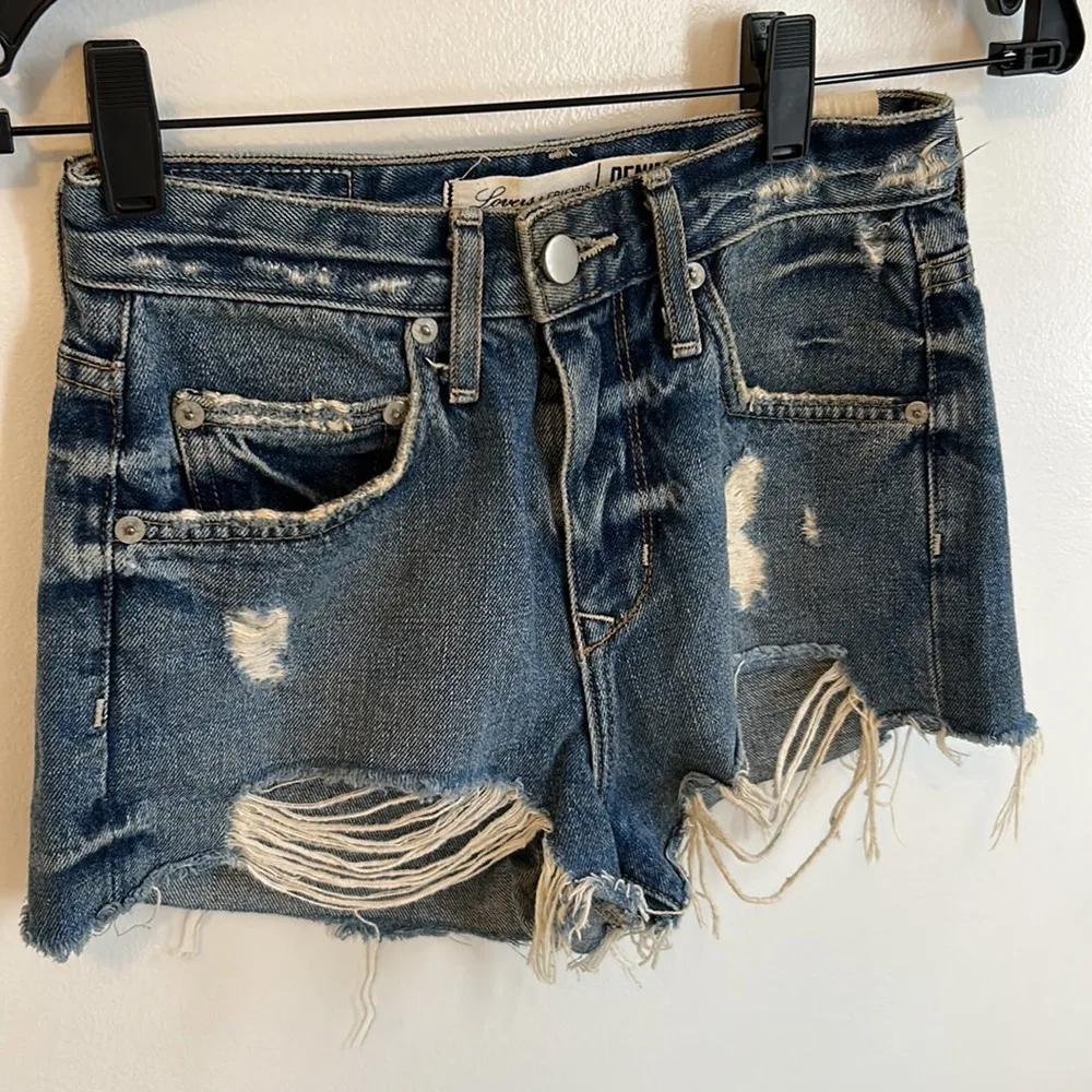 Lovers + Friends Jack High Rise Distressed Denim Shorts - Image 4