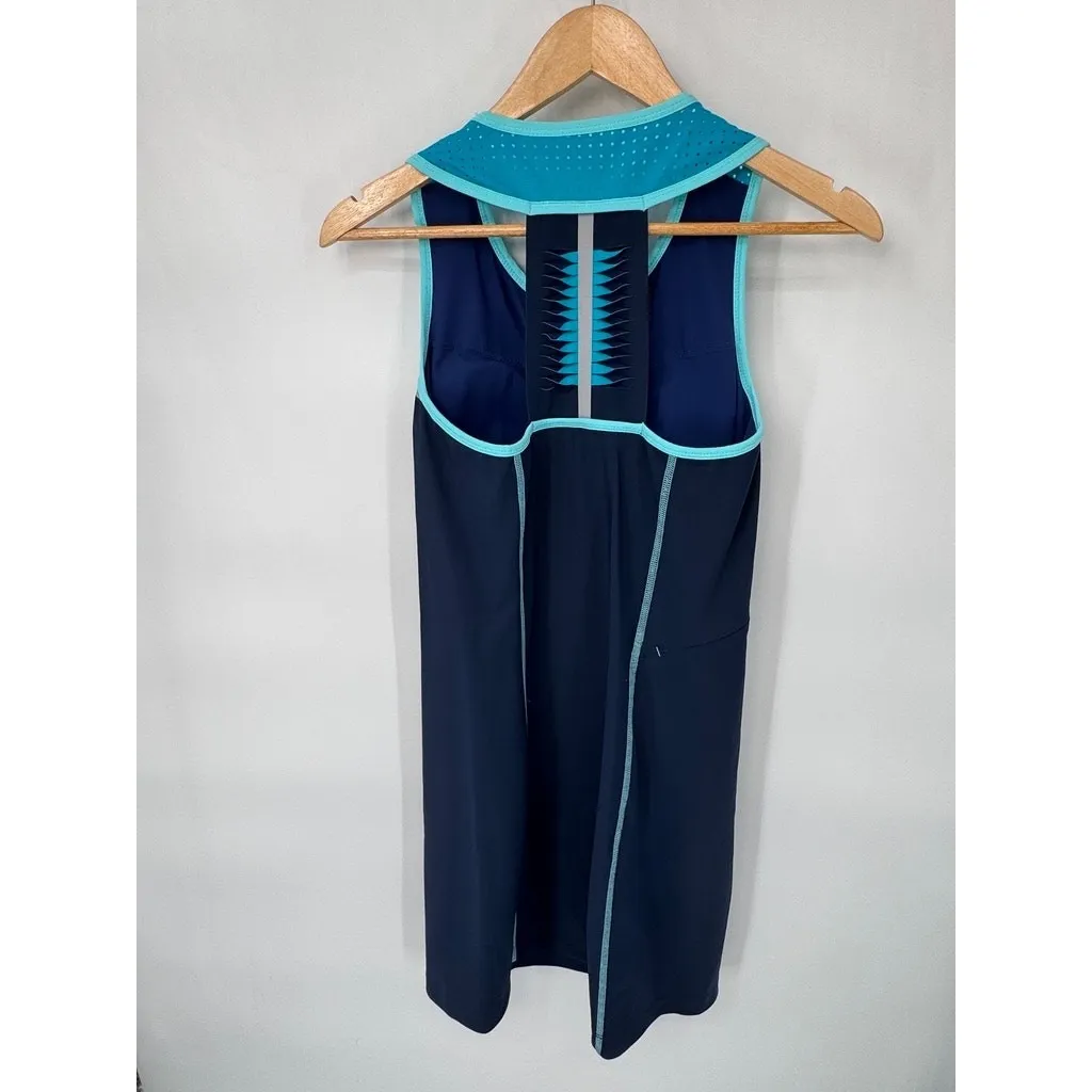 Title Nine Racerback Athletic Tennis Dress Womens S Blue Nylon Pocket Shelf Bra - Image 5