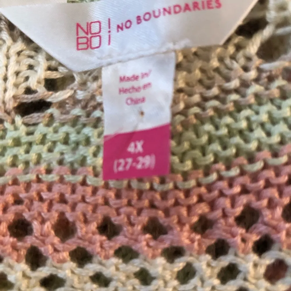 NO BOUNDARIES Crocheted Cropped Cardigan Size 4X 27-29 Juniors Front Tie New - Image 7