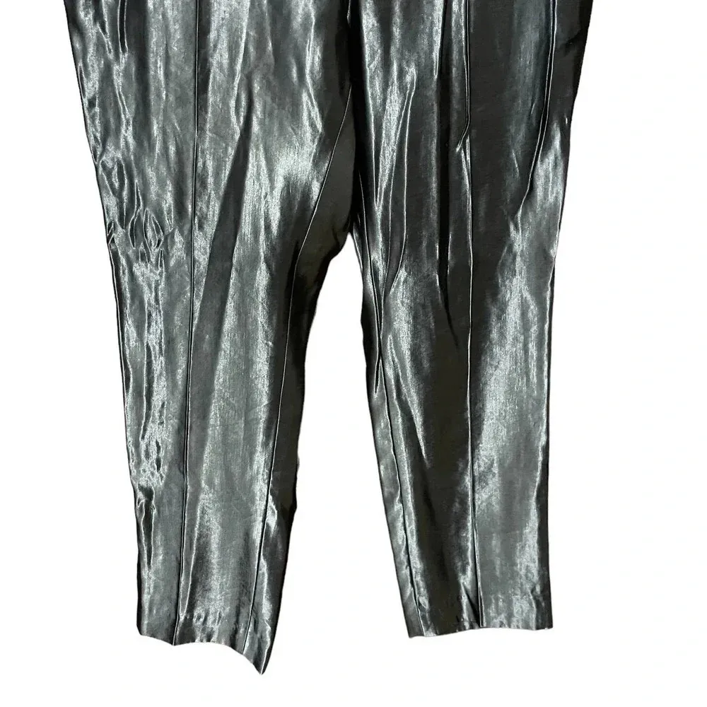 Dries Van Noten Paola Shiny Hammered Pants Black Size 38 / US 6 - Image 3
