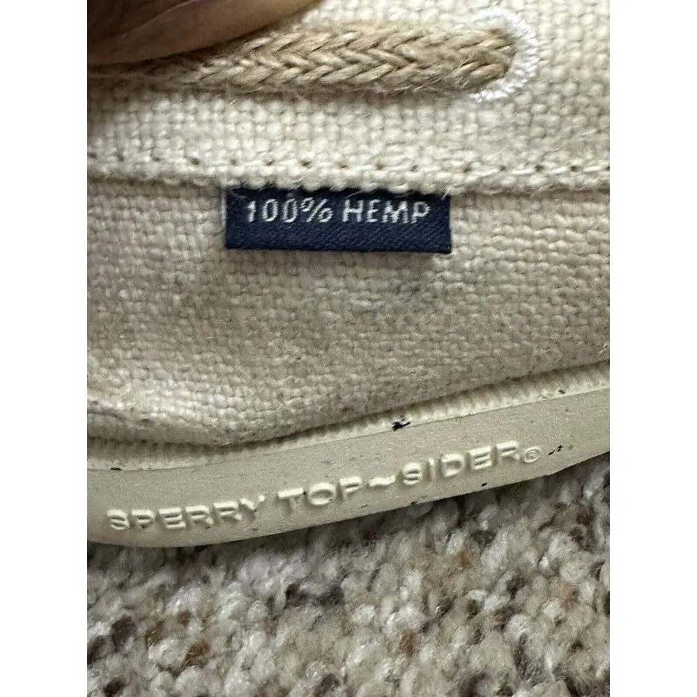 Sperry A/O 2-Eye Boat Shoe 100% Hemp/Ivory Women's Size 7 UK 4.6 Slip On Shoes - Image 4