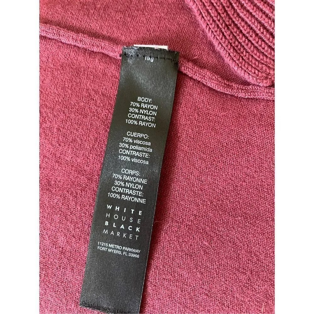 White House Black Market  Open Front cardigan. Burgundy - Image 5