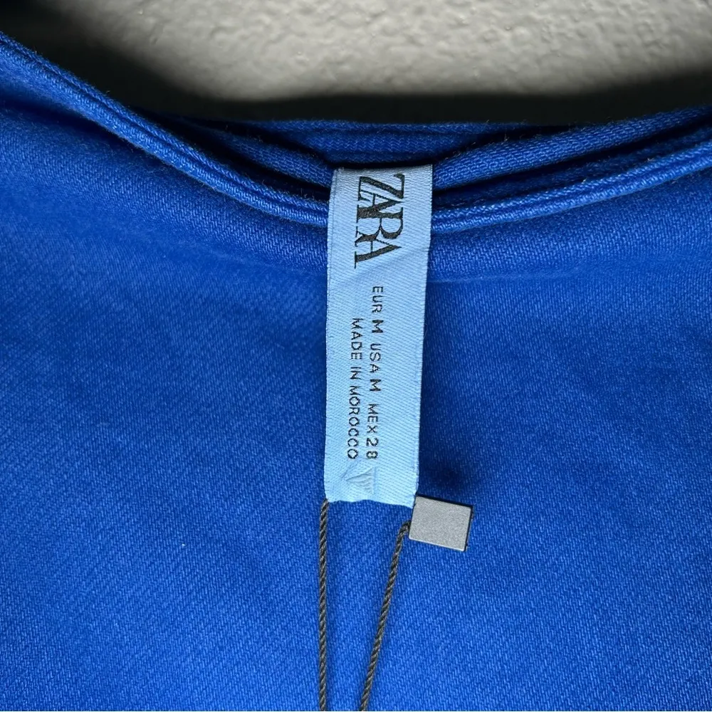 NEW ZARA blue bandeau denim strapless mini dress women’s size medium - Image 7