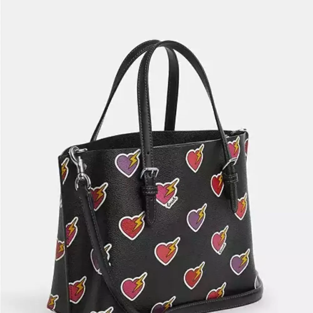 🔥🎁NWT! Coach Mollie Tote Bag 25 Heart Bolt Print Msrp: $378.00 - Image 3