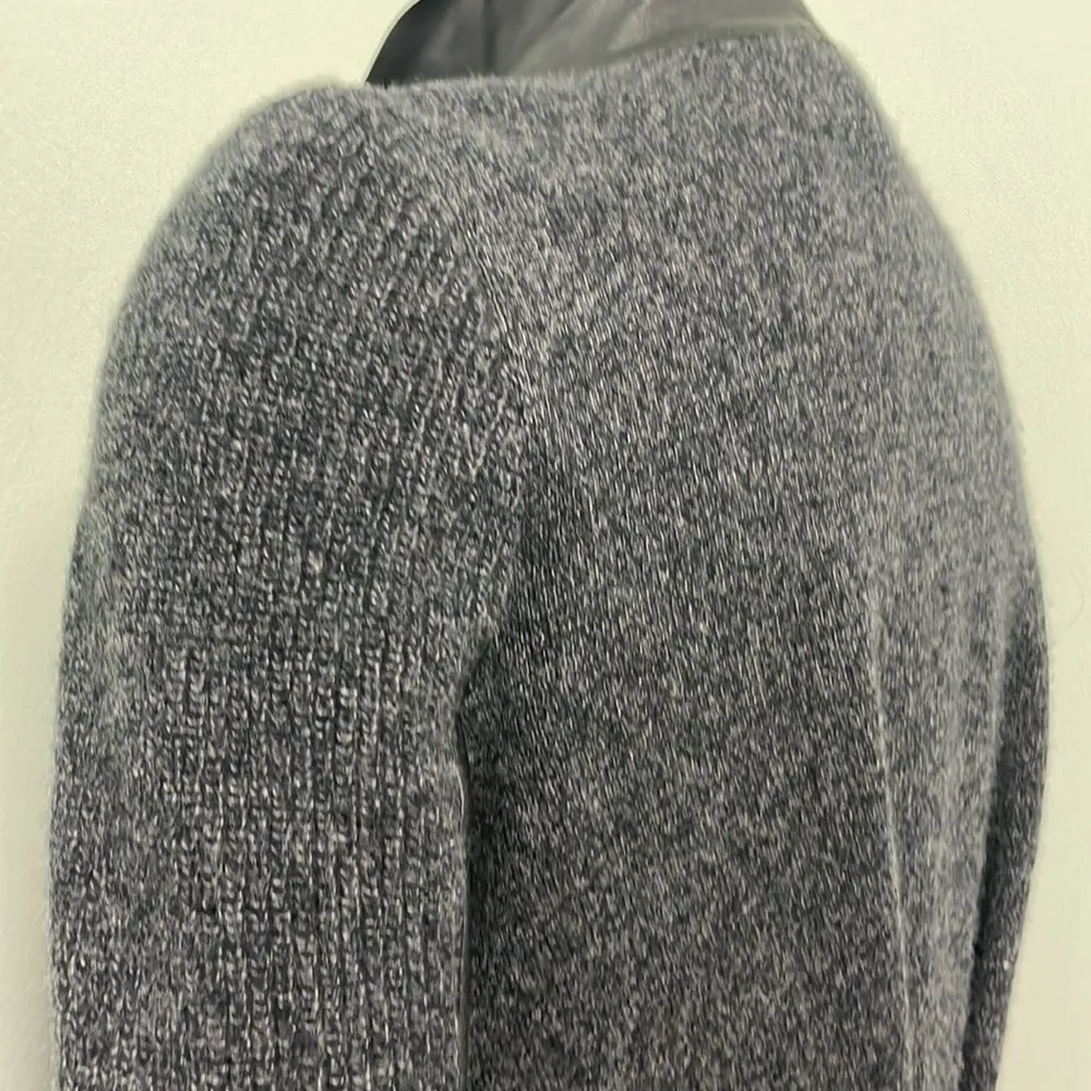 Quinn Black Leather Asymmetrical Zipper Cashmere Motto Jacket XS - Image 10