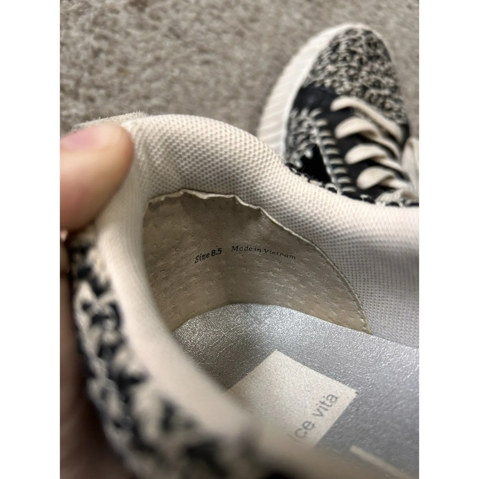 Dolce Vita Dolley Women's Sneaker, Black White Knit, Size 8.5, Retro Style - Image 7