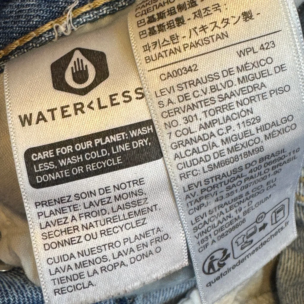 Levi’s Blue 94 Baggy Distressed Jeans Womens 28 High Rise Casual Denim Fall - Image 6