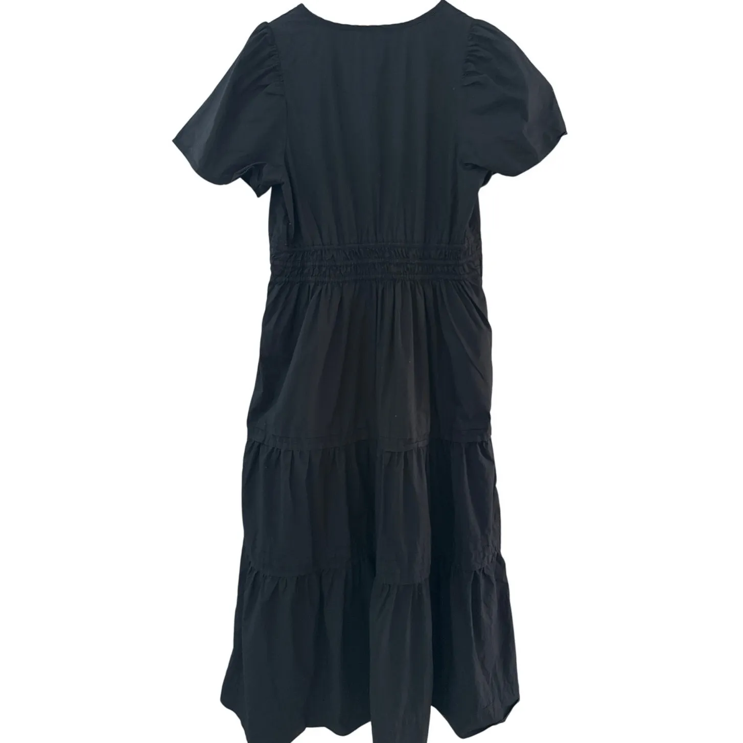 Anthropologie Maeve Poplin Cotton Somerset Maxi Dress Black Size Large - Image 10