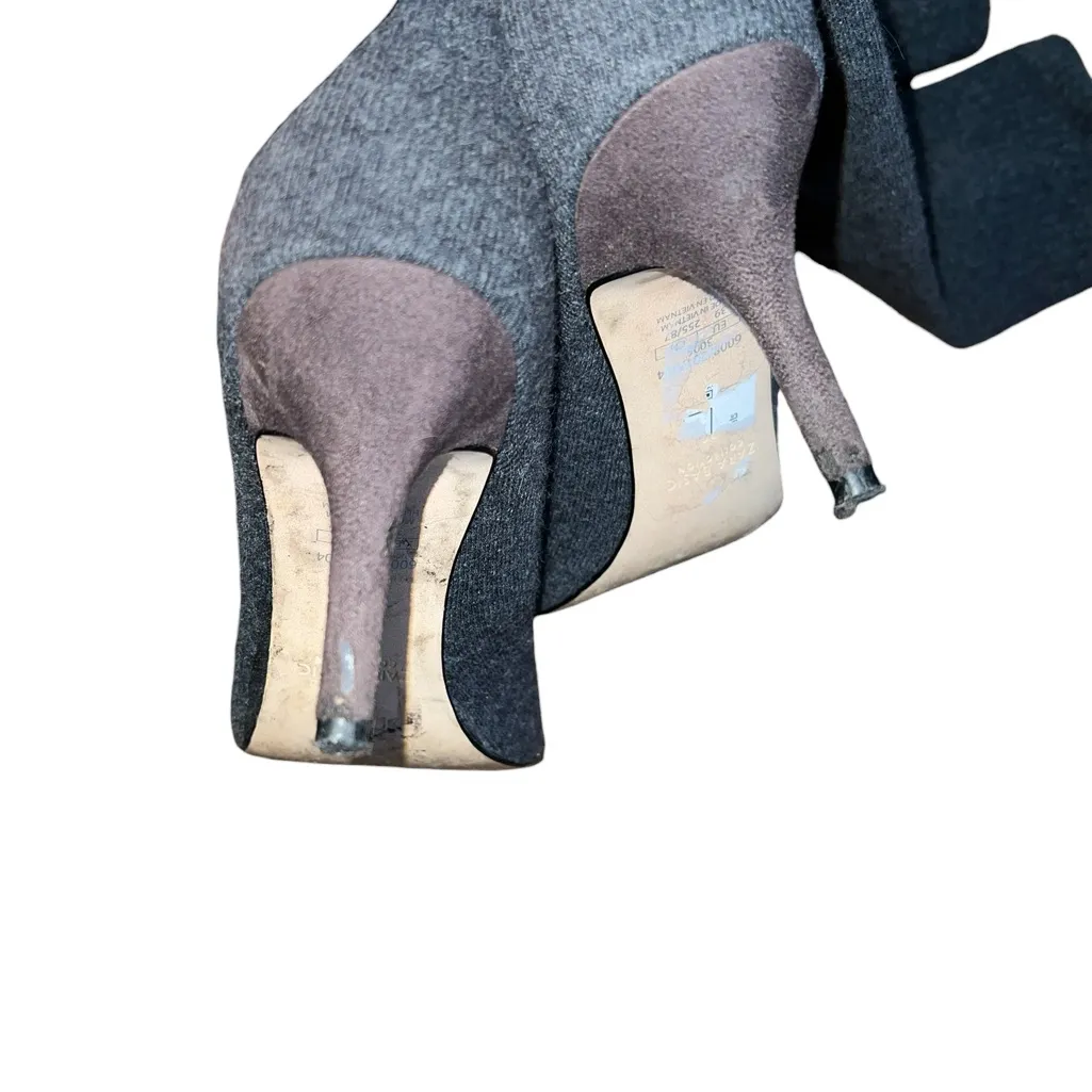 Zara Basic Collection Stylish Gray Women's Sock  Boots Size 39 - Image 6