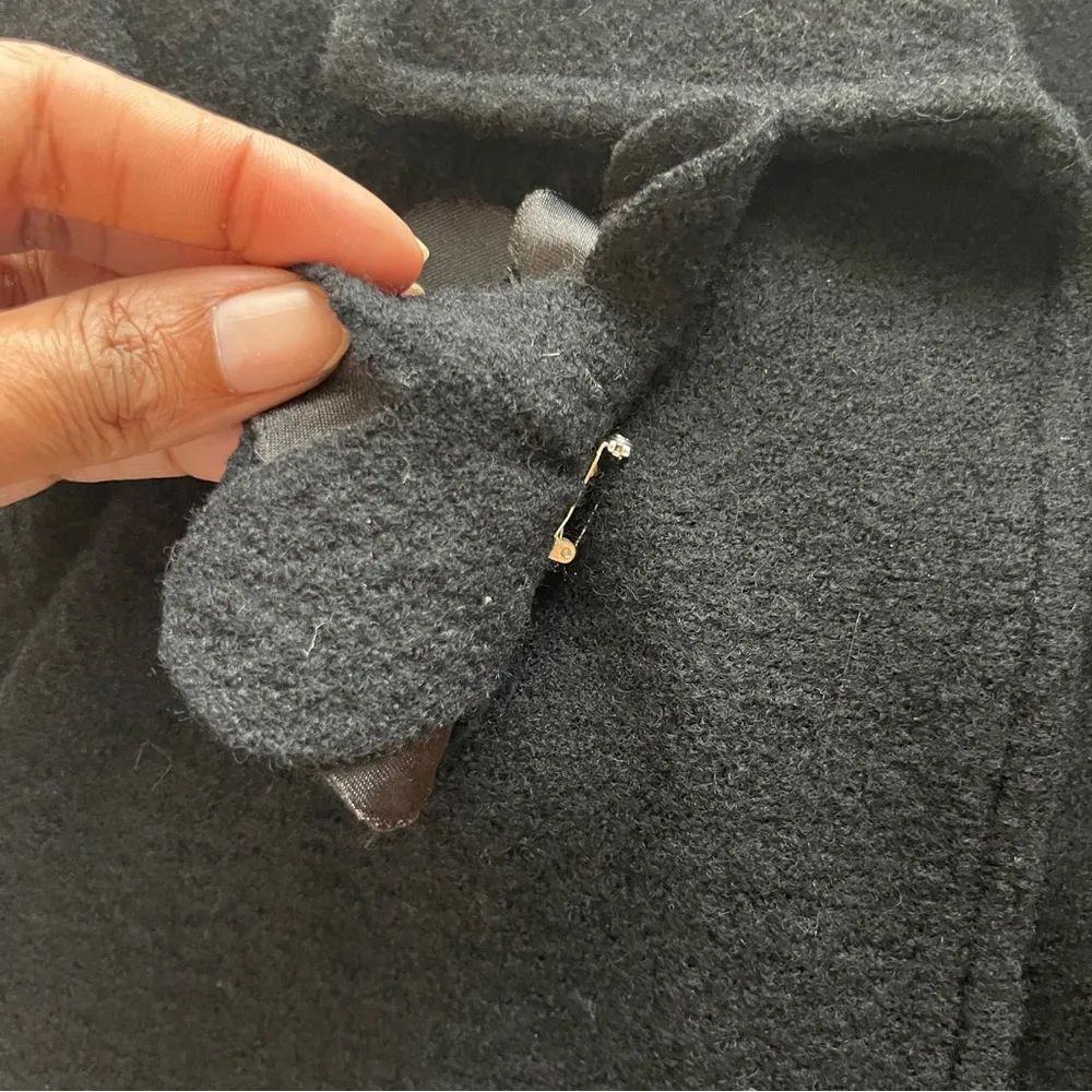 DONCASTER | Black Flower Brooch Wool Cardigan Sweater Sz M - Image 5