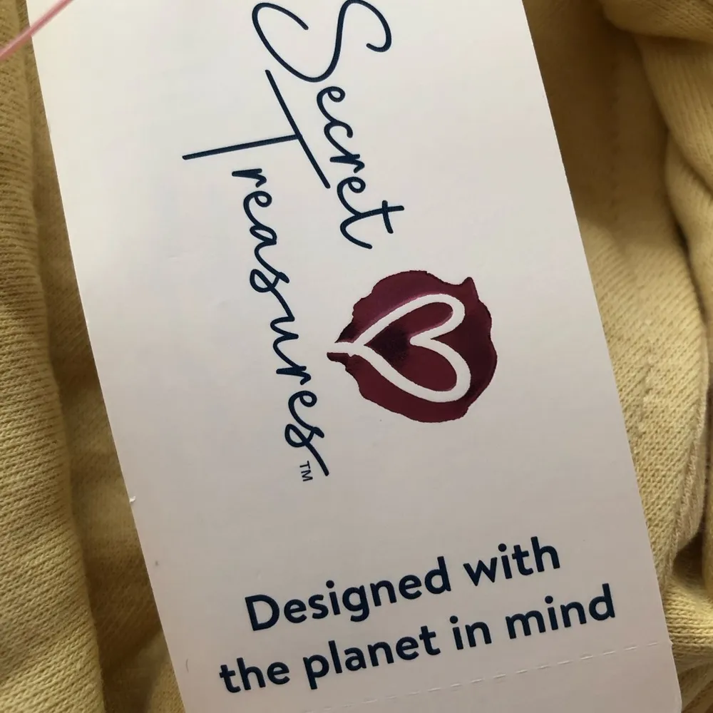 SECRET TREASURES Womens Sleep Pants Cropped Size XL 16-18 Pale Yellow New - Image 6