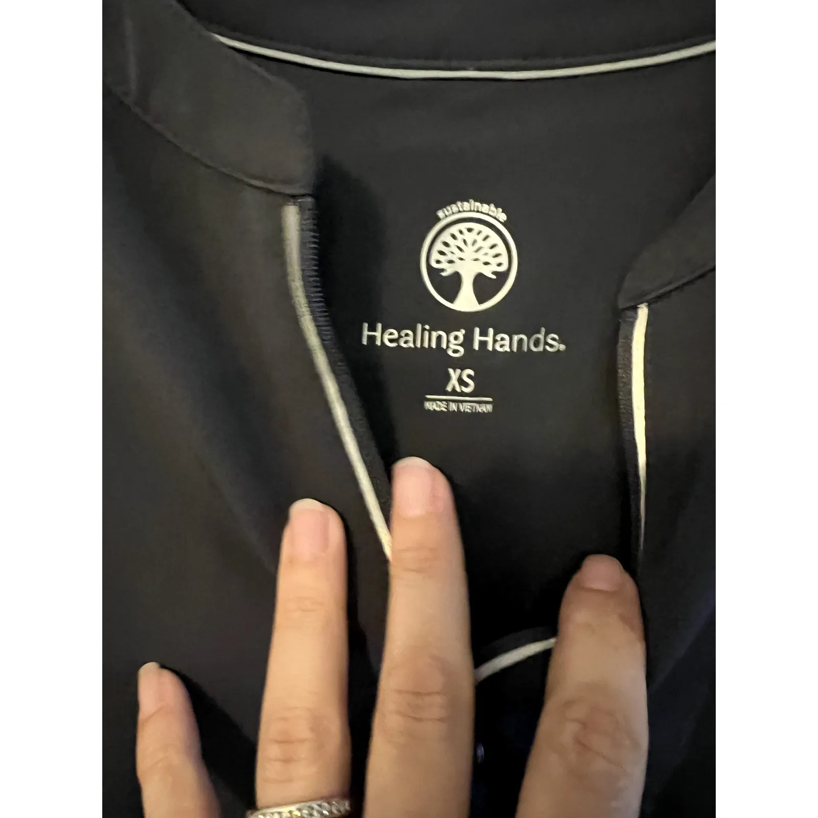 Healing Hands Top size XS Dark gray NEW Short Sleeves Medical Uniform - Image 4