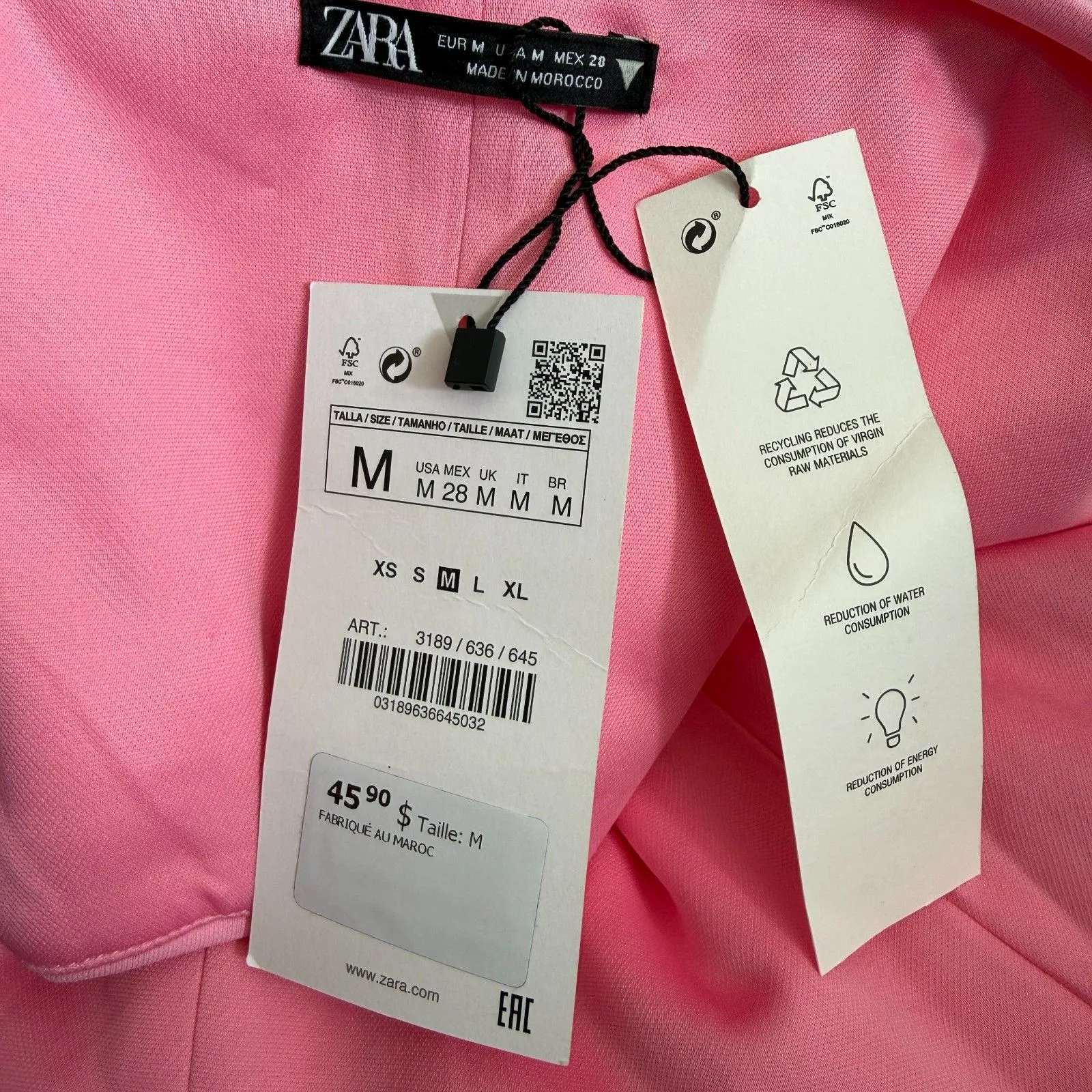 Zara Pink Tube Top Size Medium - Image 5