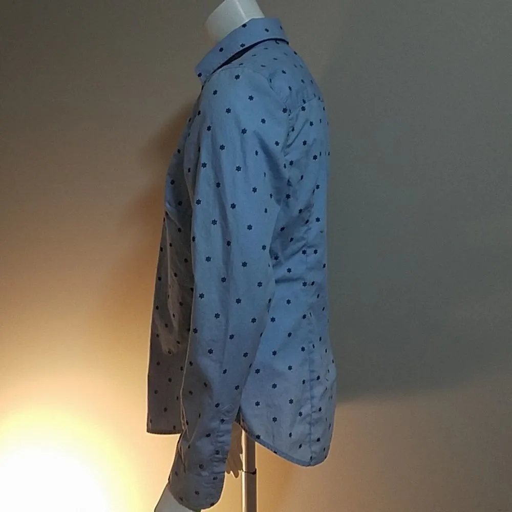 Nautica Blue Boat Wheel Print Button Down Shirt (M) - Image 4