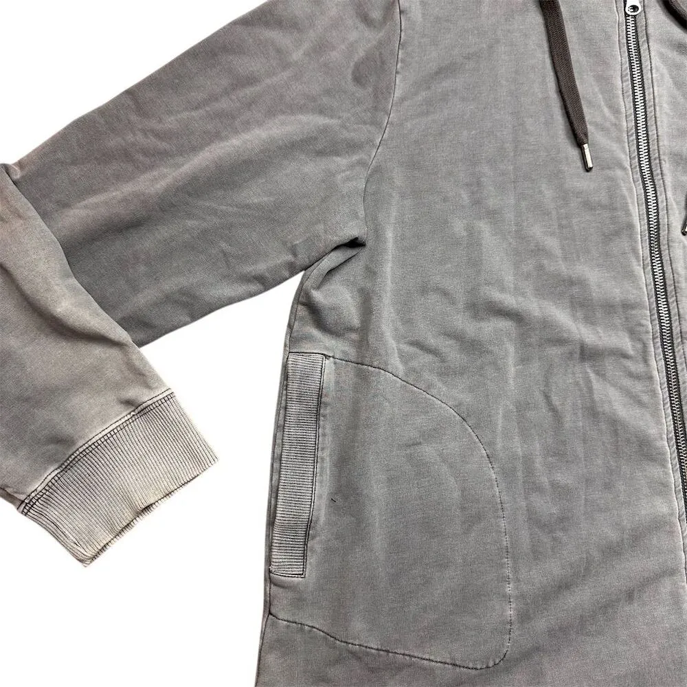 Garnet Hill Women's Gray Asymmetrical Zip-Up Hoodie Size L Relaxed Fit - Image 2