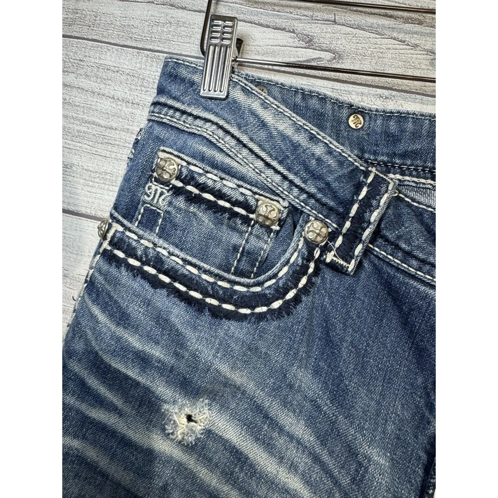 Miss Me Jeans Womens Size 28 Boyfriend Distressed Mid Rise  Denim Jeans - Image 3