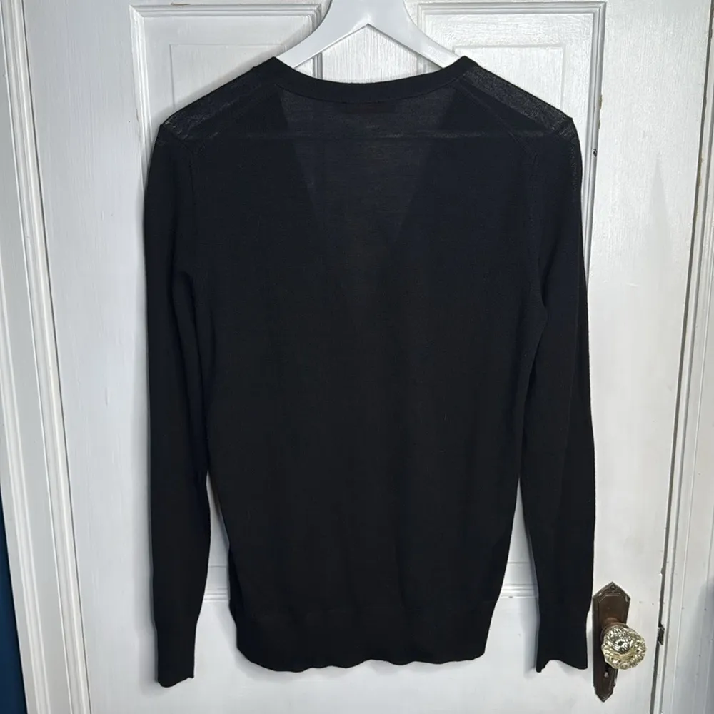 Tory Burch 100% Merino Wool Madeline Relaxed Button V-neck Cardigan W1048 Sz M - Image 9