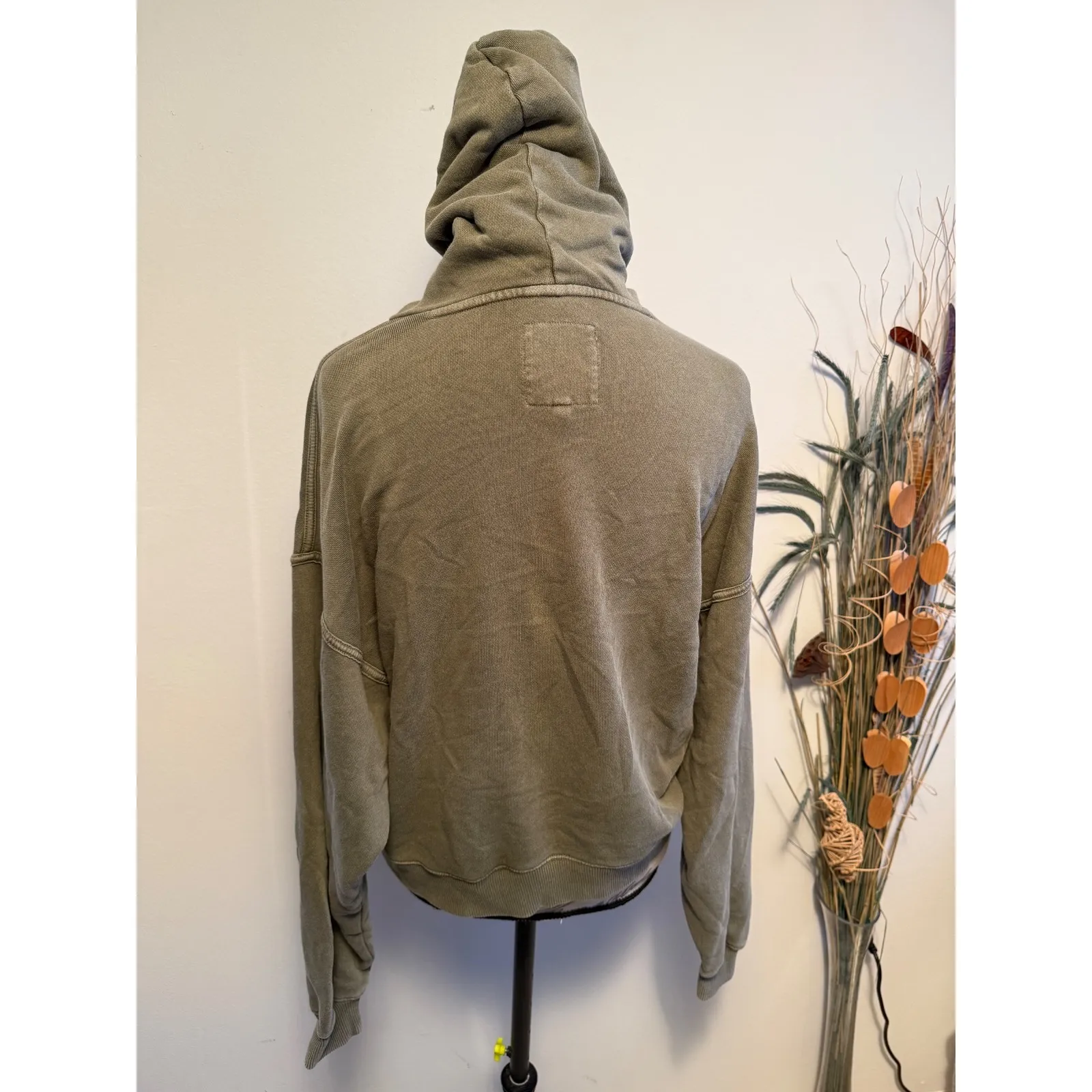 Aerie Women Olive Green  Hoodie Long Sleeve Pocket Casual Size XS oversized - Image 2