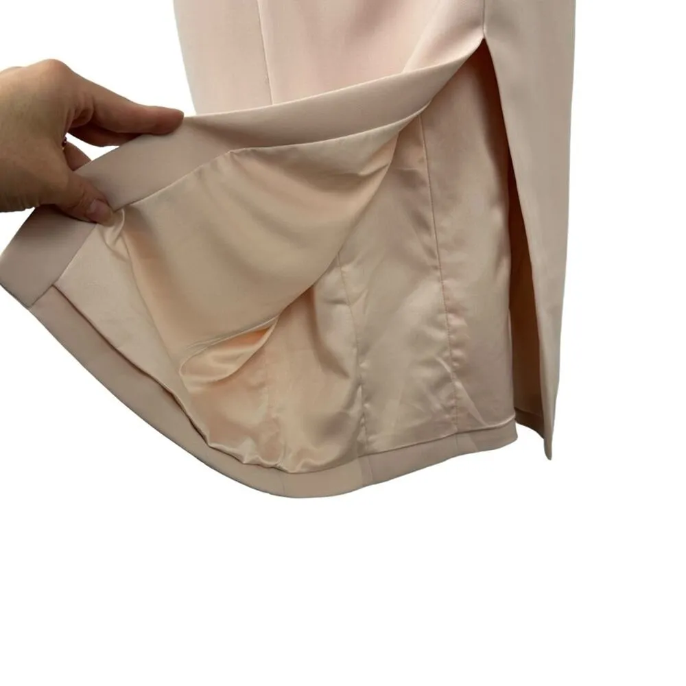 Jay Godfrey Downie Gown Midi Dress Nude Pink Off Shoulder Stretch Size 2 - Image 8