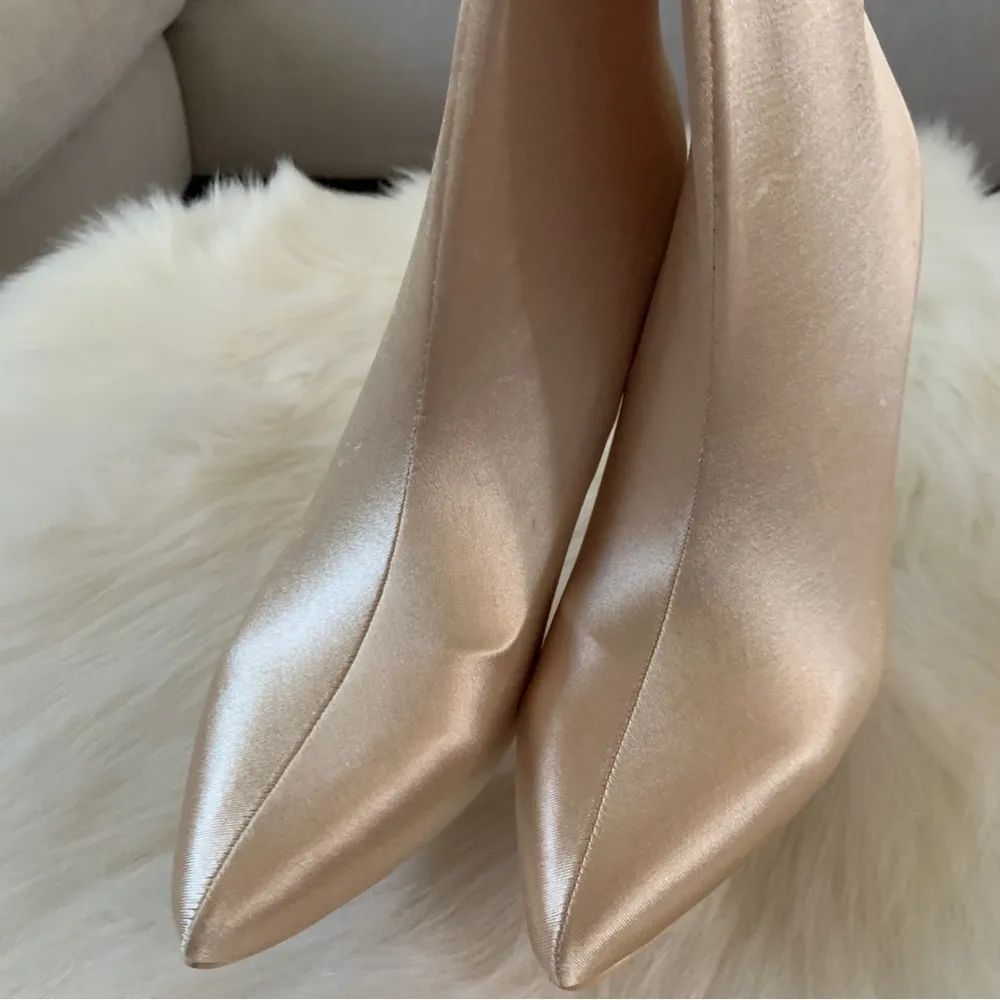 Mackin J Sheeny Nude Sock Gold Boots Bootie Shoe Size 8.5 - Image 5