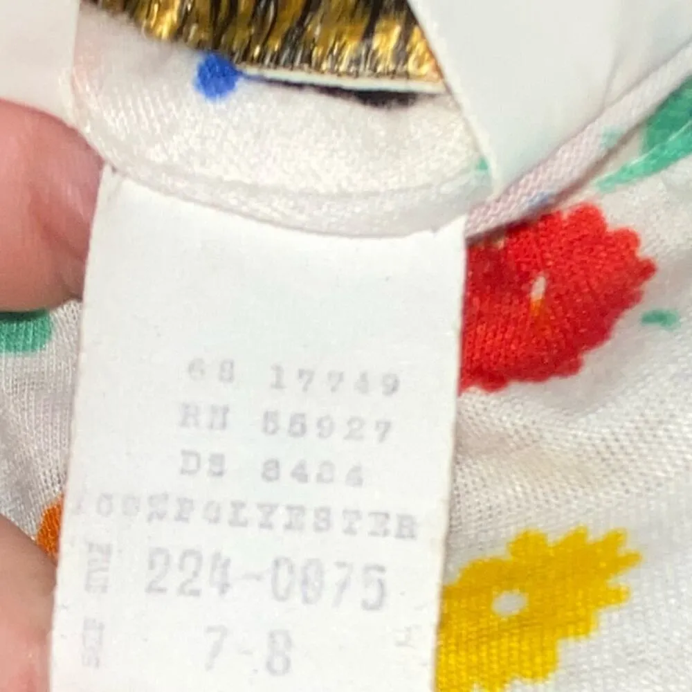 Vintage JCPenney White Floral Sleeveless Tank Belted Dress Size M - Image 5